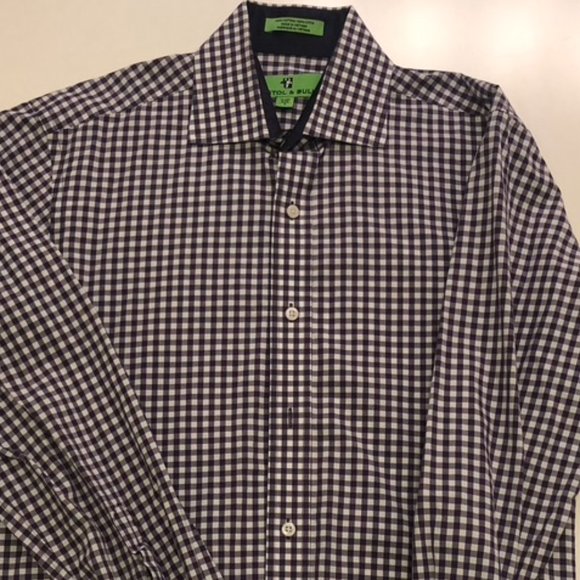 BRISTOL & BULL COTTON BUTTON UP SHIRT - Picture 2 of 9